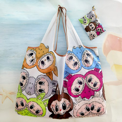 Labubu Large-Capacity Shopping Bag Foldableable Portable Compact Supermarket Environmentally Friendly Bag