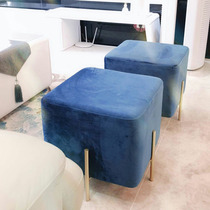 Nordic style shoe store Clothing store Mini shoe stool Rest chair Wrought iron fabric sofa Long chair Simple shoe chair