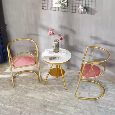 Spot wrought iron durable dining table and chair indoor swing chair bar home dining chair Net red coffee hall chair dining room chair