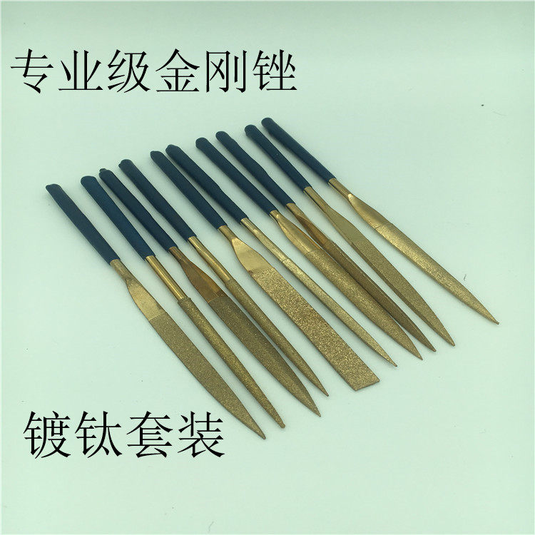 Diamond File Plated Titanium Diamond File Anti-slip Handle Flat Triangle File File 3*4*5*180