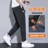 Демисезонные утепленные джинсы, удерживающие тепло повседневные брюки, штаны