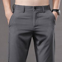Gray small trousers men Business formal dress loose summer thin slim British casual suit ankle-length pants sub men