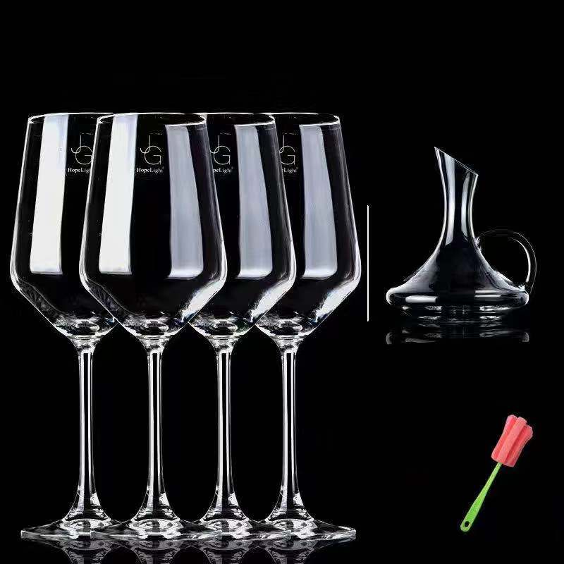  紅酒杯套裝家用玻璃高腳杯6只裝葡萄紅酒醒酒器酒具杯架高端酒杯