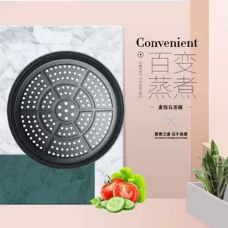 Round Wok with Special Mafan Stone Steamer, Non-Stick Cooking Pot for Home Use, Thickened Stainless Steel Steamer for Steaming Buns