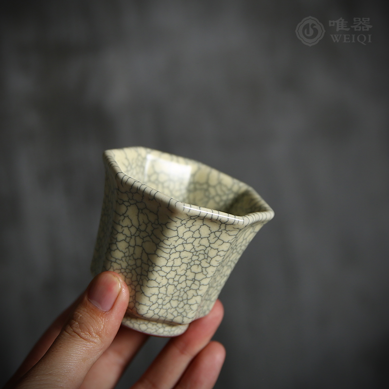 Dragon Springs porcelain Chuo Chuanyu Wu Jun Pure Handmade Tea Cup Master Cup Ink Grain Tasting Cup Eight-Square Smelling Cup