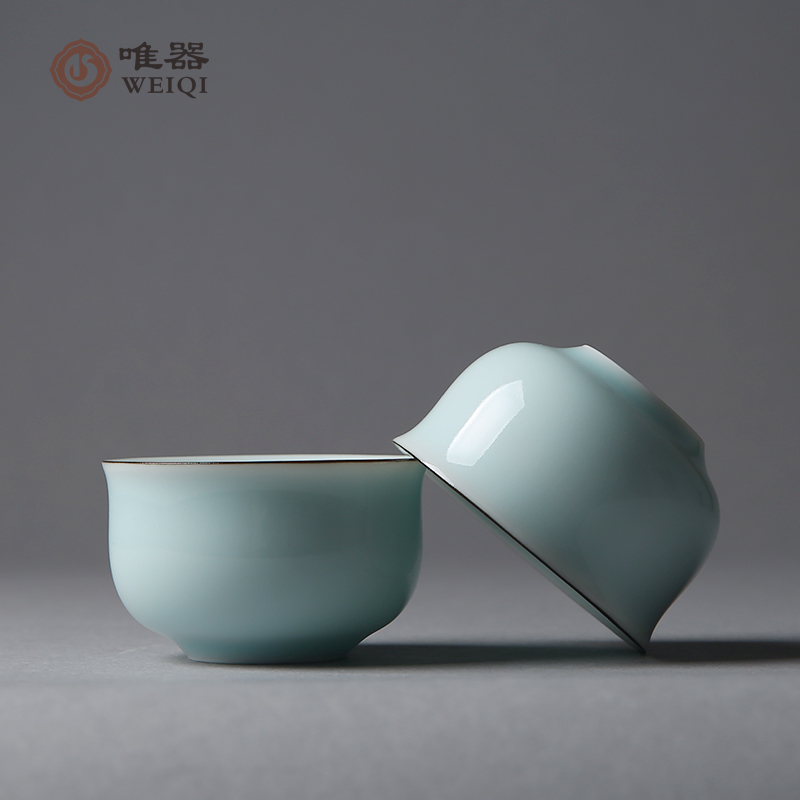 Meritocratic green porcelain qigong tea with tea tasting cup disciples Ciao Putea Cup Powder Green Master's Cup of Tea