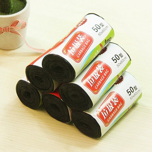 Большой черный гигиенический пластиковый портативный мусорный мешок для домашнего использования, увеличенная толщина