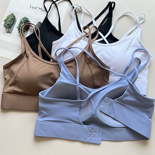 Высокопрочный противоударный бюстгальтер пуш-ап для йоги, бретели, спортивный бюстгальтер, надевается на плечо, красивая спина