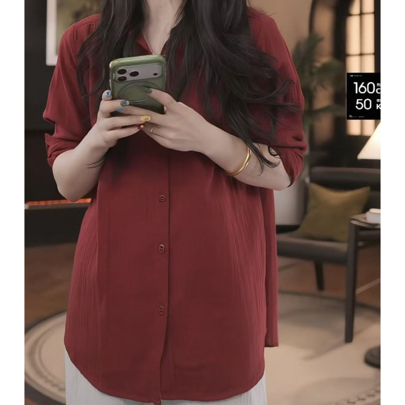 100 Double-Layer Cotton Gauze Pleated Single-Pocket Cotton Gauze Shirt-8572 8.12 100 Double-Layer Cotton Gauze Pleated Single-Pocket Cotton Gauze Shirt-8572 8.12