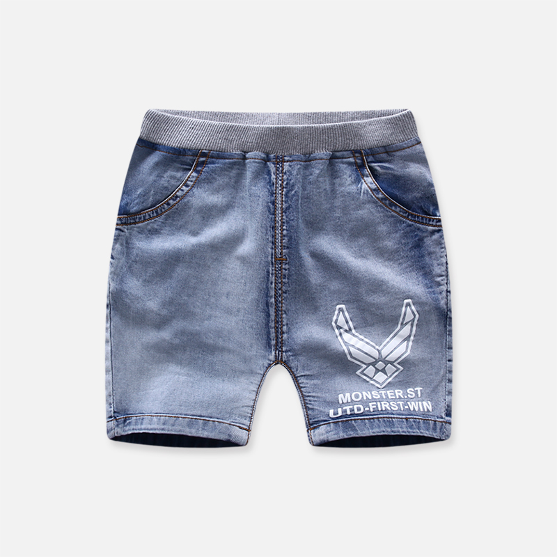 "Phá vỡ mã xóa" 2,5-3,5 tuổi quần jean bé trai mùa hè quần ngắn quần dài trẻ em đặc biệt năm điểm - Quần jean