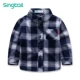 Áo sơ mi nam kẻ sọc cotton dài tay trẻ em mùa thu 2018 cho bé sơ mi giản dị phiên bản hàn quốc shop quần áo trẻ em đẹp