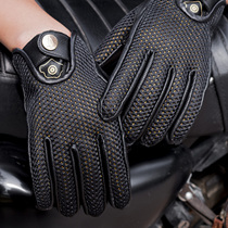 (Shadow stream)MR MOTOR summer and autumn mesh breathable vintage leather motorcycle riding mens and womens motorcycle gloves