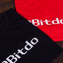 8Bitdo eight hall design cotton T-shirt large size European code mens and womens black and red two colors S M L code optional