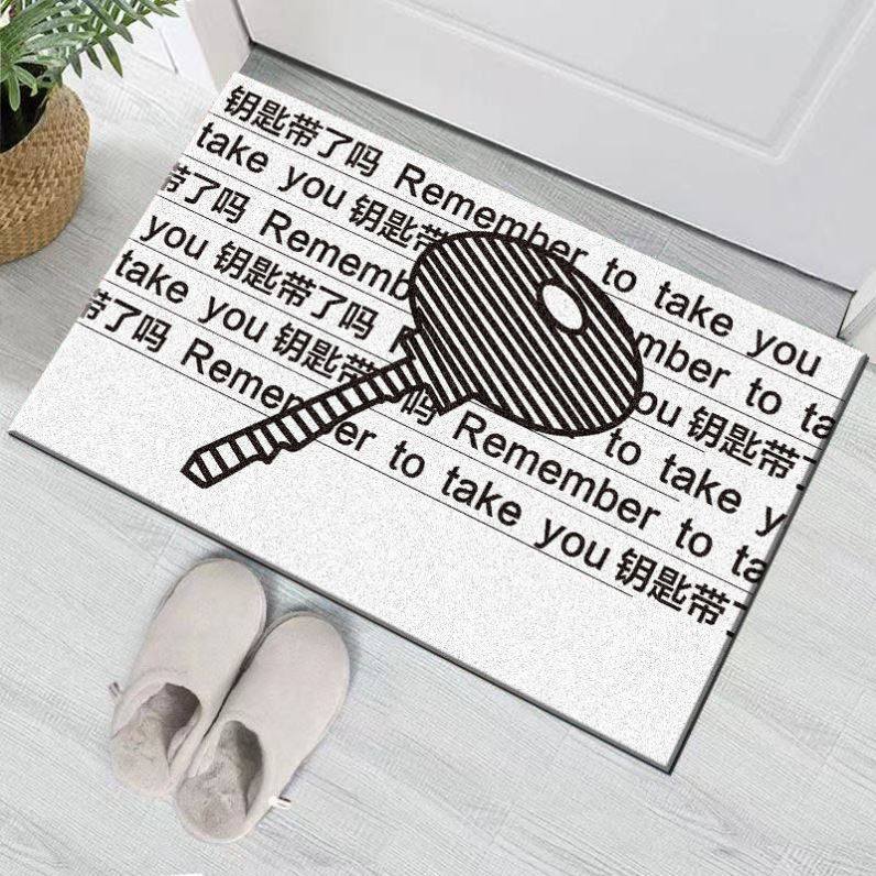 The keys with the rug-free washing with key room door Xuanguan Entrance Channel Warning Printed Moisture-proof Kitchen