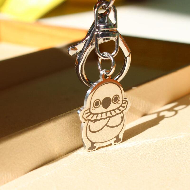 Qin Che's Cool Crow Keychain, a Fan-Made Accessory from Love and Deep Space, Stainless Steel, Cute and Simple Backpack Pendant