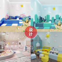 Software long bench ball pool early education center kindergarten software combination sofa car Childrens parent-child Park three-step ladder