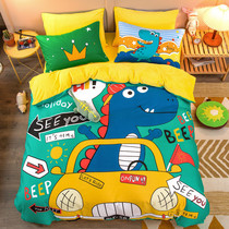 A cotton B Crystal velvet bed four-piece cotton children cute flannel bedding three-piece set plus velvet quilt cover winter