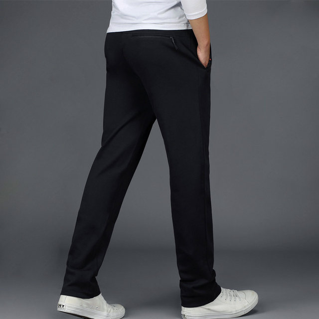 Spring and autumn sports pants for men, loose casual pants, straight knitted pants for men, long stretch pants for men, winter wear, plus velvet men's sweatpants