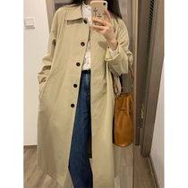 Large coat with long style 2022 new spring and autumn windcoat jacket female small chic spring style Korean wind advanced texture