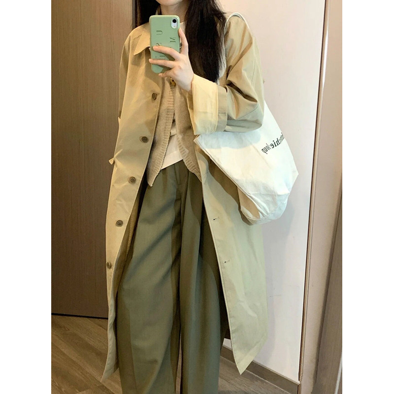 Spring and autumn coat women's coat in 2023 new small young man in the long - term British wind day is popular
