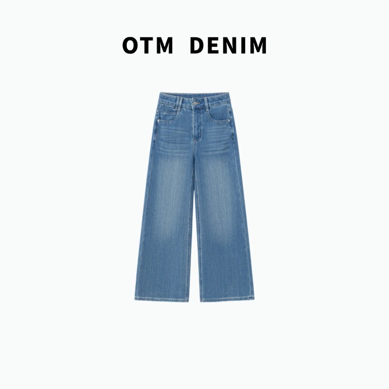 Otm Denim【Jianxi】Summer Straight-Leg Jeans, Cropped, Slightly Flared, Four-Way Stretch, Mid-High Waist, Washed, Wide-Leg Otm Denim【Jianxi】Summer Straight-Leg Jeans, Cropped, Slightly Flared, Four-Way Stretch, Mid-High Waist, Washed, Wide-Leg