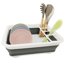 Multi-functional silicone Folded Into Consideration Water Basket Nleaching Water Containing Drain Bowl Rack Home Kitchen Discharge Bowl sink Discharge Cutlery