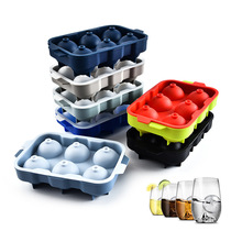 Silicone ice hockey mold Round ball ice grid Ice cream mold Childrens auxiliary food box Ice grid Spherical ice box with lid Homemade ice