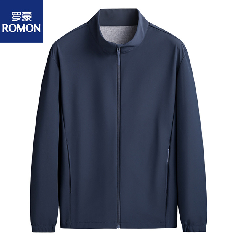 Romon Spring and Autumn Softshell Jacket for Men, Plus Size, Men's Sports Coat, Outdoor Windproof Jacket for Big and Tall Men
