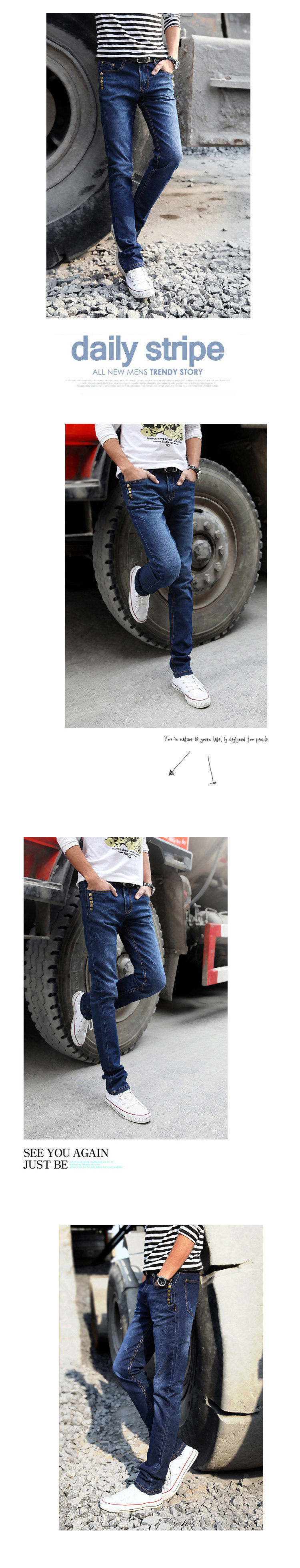 Jeans pour adolescent pieds Slim pour Quatre saisons - Ref 1462631 Image 27