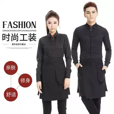 Korean slim body long sleeve shirt work clothes set hair salon assistant technician work clothes KTV bar waiter tide