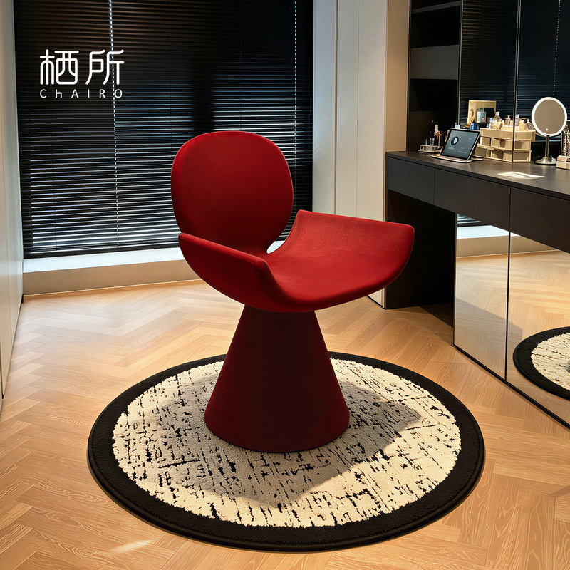 Youpi Rotating Makeup Chair Designer Style Bedroom Dressing Chair Modern Light Luxury Single Backrest Swivel Dining Chair
