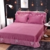 Crystal Velvet Khăn trải giường ấm áp Đơn mảnh Tóc ngắn Coral Velvet Flannel Đơn giường đôi Tấm chăn gối Ba mảnh mùa đông - Khăn trải giường