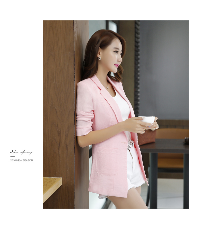 Nhỏ phù hợp với nữ 2018 mùa xuân và mùa hè mới Slim ladies casual phù hợp với đoạn dài bảy tay áo mỏng blazer đồ vest nữ