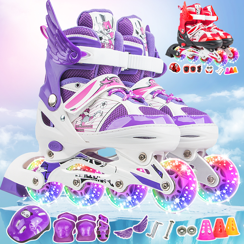 Roller Skates Children's Full Set Children's Roller Skates Skate Shoes Adult Roller Skates Boys Girls Flash Adjustable