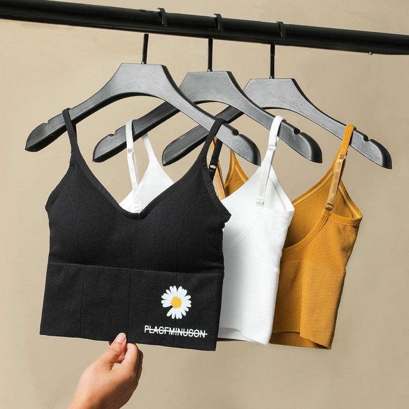 Small Daisy New U-shaped beautiful back net red explosion with chest pad sling outside the abdomen small vest women in summer