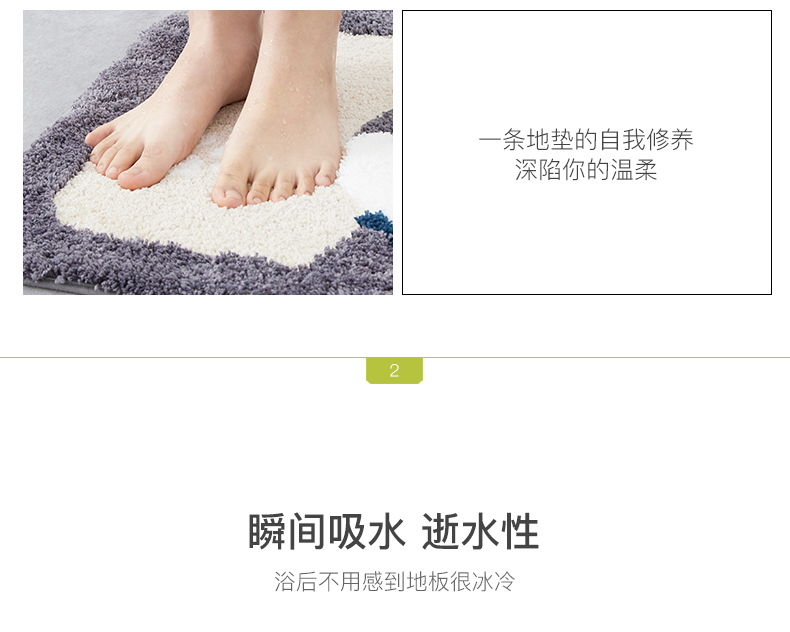 Phòng tắm dày chống trượt mat cửa mat phòng tắm cửa mat nhà thảm hấp thụ mat phòng tắm cửa mat - Thảm sàn chiếu xốp gấp gọn