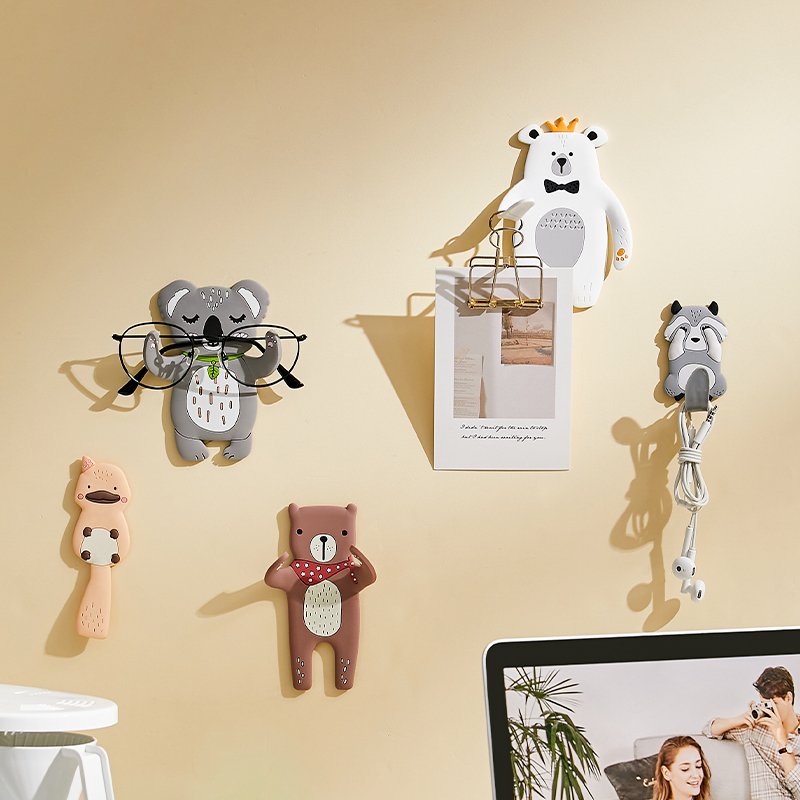 Creative Fridge Hooks Free From Punches Punches Powerful No Marks Adhesive Wall-mounted Wall Bedrooms Genguan Cute Hang Key Slime Hook