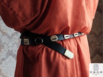 (Shen Yun Workshop) Original Design Hanfu Square Brass Plain Mirror Coat Belt Round Neck Robe Leather Belt