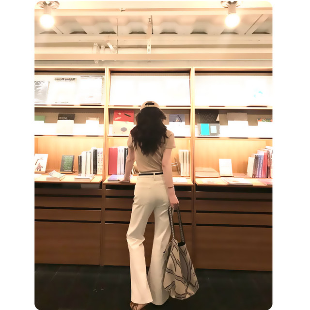 Micro-Flared Jeans for Women 2025 New High-Waisted Slimming Thin Long Pants Straight-Leg Floor-Length Wide-Leg Pants