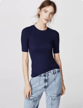 European and American Style 2024 New Summer Round Neck Short-Sleeve T-Shirt, Pure Cotton Versatile Women's Top, Slimming Base Shirt