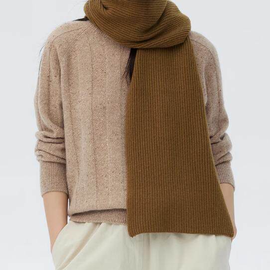 Kangseni Aurora Series 7-Needle Double-Thread Yuanbao Stitch Pure Cashmere Scarf, Thickened and Warm, Couple's Neck Warmer Gift