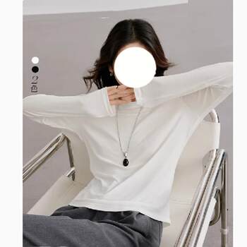 White T-Shirt, Autumn 2024 New Women's Fashion, Regular Shoulder, Round Neck, Basic Slim-Fit Versatile Stylish Top