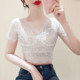 Sexy ຄໍ V ເຄິ່ງ lace ໃນ ກະ ໂປງ suspender