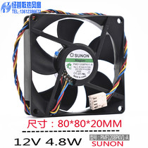 Off-the-shelf original SUNON fan PMD1208PKV1-A 8CM 8020 12V 4 8W 4-wire