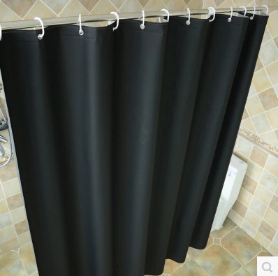 Waterproof pure black shower curtain curtain toilet curtain cut all covered curtain summer shading curtain