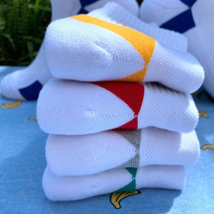 Socks Men's and women's green spelled out of the box Thickened Towel Bottom Breathable Basketball Socks Badminton Striped Basketball Sports Socks