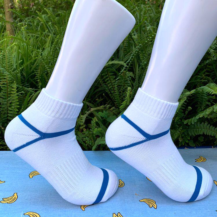 Pure Color Socks Personality Short Drum Badminton Socks Male Thickened Towel Bottom Basketball Socks Running Breathable Striped Sports Socks