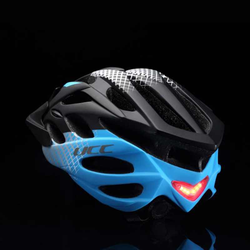 UCC Bicycle Ultra Light Cycling Helmet Molded Highway Mountain Mountain Car Safety Hat with Anti-worm Web Tail Light