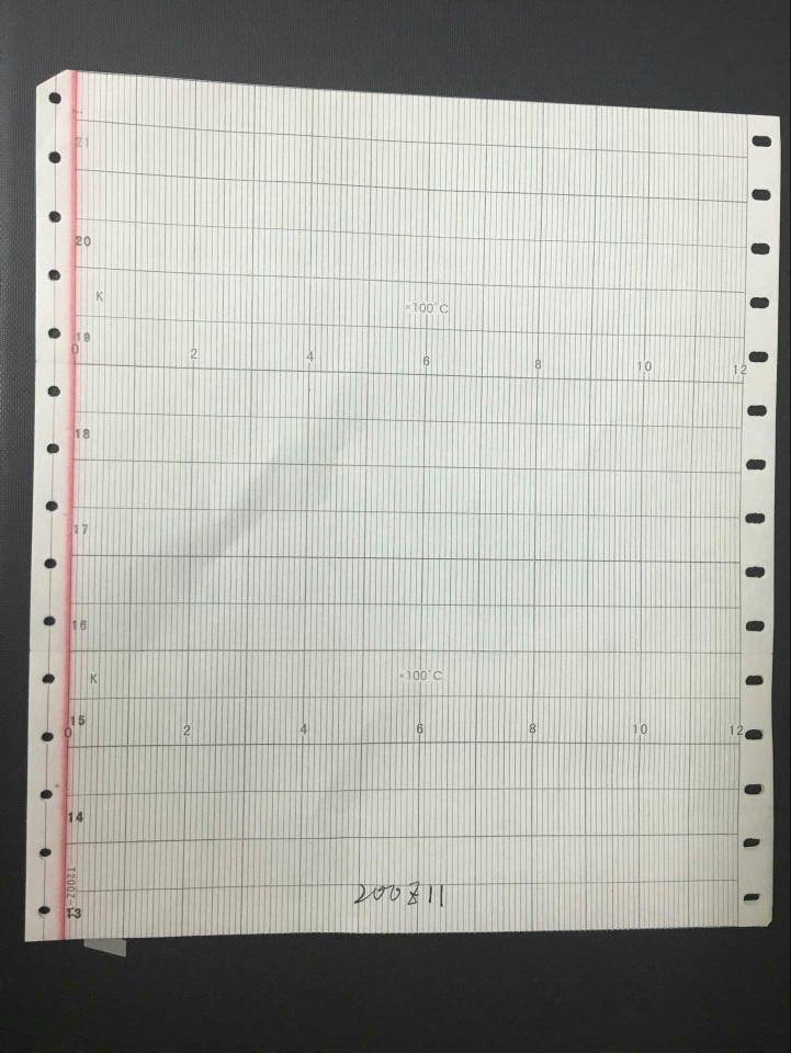 Fold-folded recording paper 200Z11 (ET108N) Total width 200mm * 75mm 180MM 180MM 0-1200 degrees