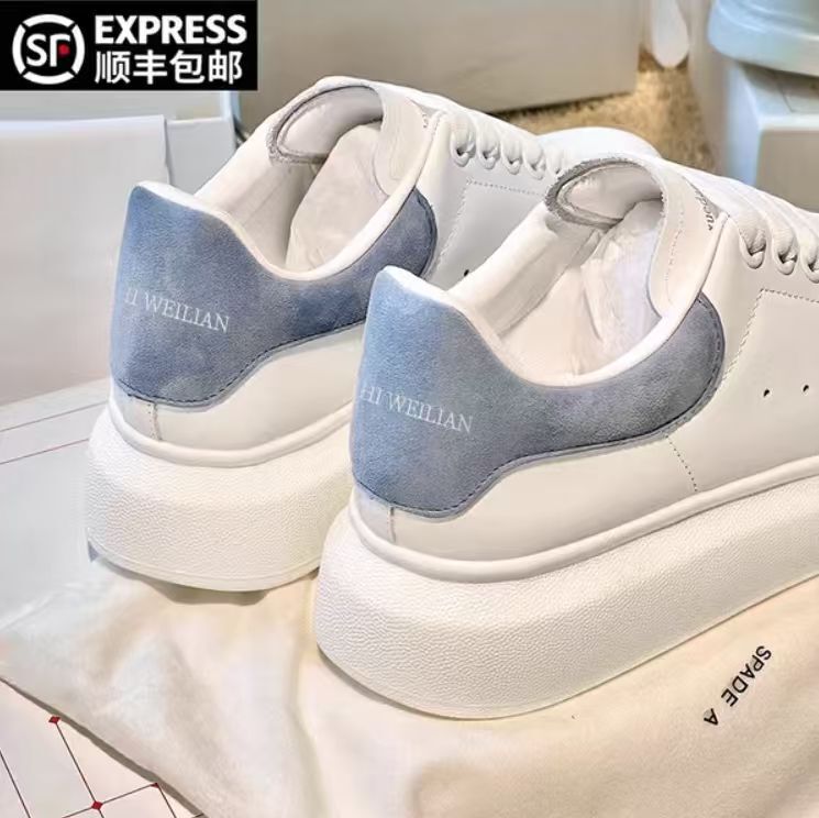 Official Genuine Qimaiqun White Sneakers for Men and Women, 2026 New Flagship Genuine Leather Fashionable Versatile Casual Board Shoes